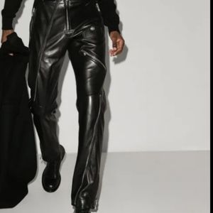 Versace Runway Lambskin Moto Biker Pants Size 31 32 Rare